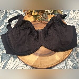 Lilyette by Bali Comfort Lace Minimizer Underwire Bra Black 34DDD